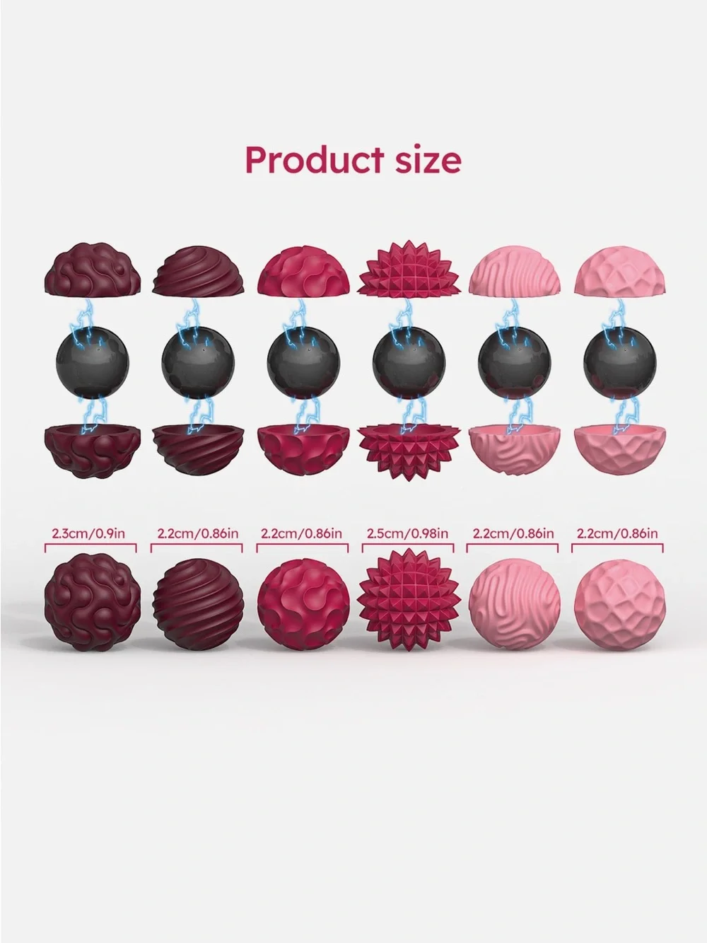 Therapeutic Massage Ball Set in Pink & Berry with Travel Case